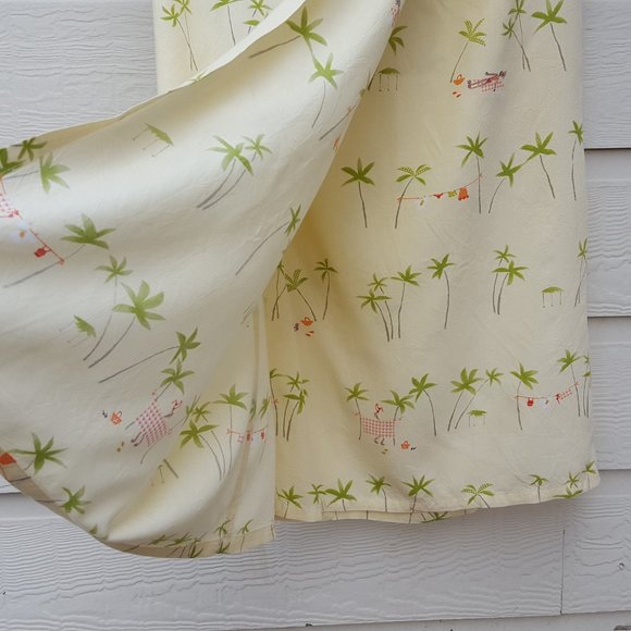 Women's Wrap Skirt Cover Up Yellow Beach Print - Picture 8 of 10